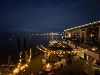 Product: Nighttime at Alki Beach - Salty's on Alki in Alki Beach, West Seattle - Seattle, WA American Restaurants