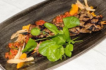 Product: Grilled Steak Skewers - Salty's on Alki in Alki Beach, West Seattle - Seattle, WA American Restaurants