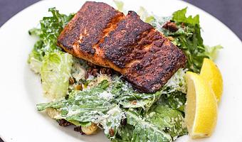 Product: Blackened Salmon Caesar Salad - Salty's on Alki in Alki Beach, West Seattle - Seattle, WA American Restaurants