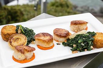 Product: Pan Seared Scallops - Salty's on Alki in Alki Beach, West Seattle - Seattle, WA American Restaurants