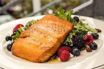 Product: Lavender honey glazed steelhead salad - Salty's on Alki in Alki Beach, West Seattle - Seattle, WA American Restaurants