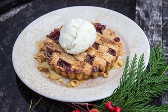 Product: Raspberry Linzer Torte - Salty's on Alki in Alki Beach, West Seattle - Seattle, WA American Restaurants