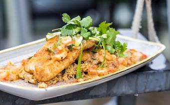 Product: Smothered Rockfish - Salty's on Alki in Alki Beach, West Seattle - Seattle, WA American Restaurants