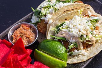 Product: Blackened Cod Tacos - Salty's on Alki in Alki Beach, West Seattle - Seattle, WA American Restaurants