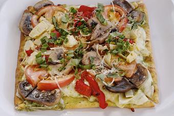Product: Pesto Flatbread - Shuckers in Jensen Beach, FL Bars & Grills