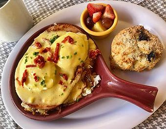 Product: Grilled ham Steak Benedict - Skillets - Bonita Springs - Sunshine Plaza in Bonita Springs, FL American Restaurants