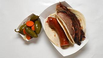 Product: Brisket Meat Wrap and Sausage Meat Wrap - Smokey Mo's BBQ in San Antonio, TX Barbecue Restaurants