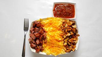 Product: Breakfast Bowl with Eggs, Sausage and Potatoes - Smokey Mo's BBQ in San Antonio, TX Barbecue Restaurants