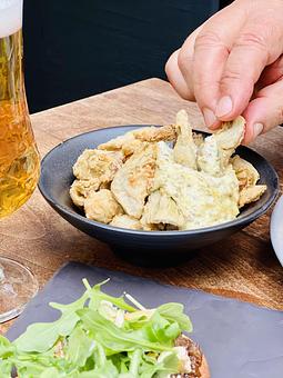 Product: fried artichokes, lemon caper remoulade - Socarrat Paella Bar - Chelsea in Chelsea - New York, NY Spanish Restaurants