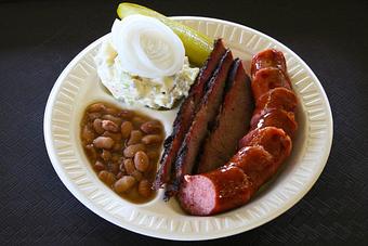 Product: Brisket & Sausage Plate - Southside Market & BBQ in Elgin, TX Barbecue Restaurants