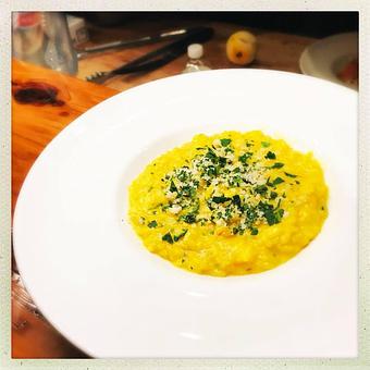 Product: Primi: Chef's whim o'cheese ~ Italian saffron ~ orange zest - Spiga Ristorante in Needham Heights, MA Italian Restaurants