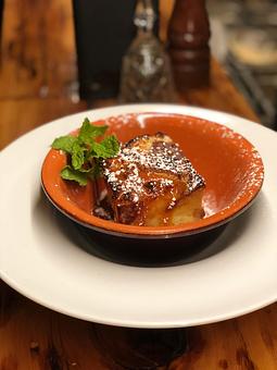 Product: Marisa Iocco's signature item. Served with decadently salty caramel sauce. - Spiga Ristorante in Needham Heights, MA Italian Restaurants