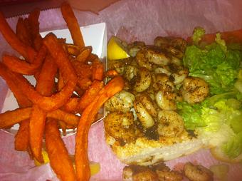 Product: Blackened Shrimp Po-Boy - Sunset Grille in Pensacola, FL Seafood Restaurants