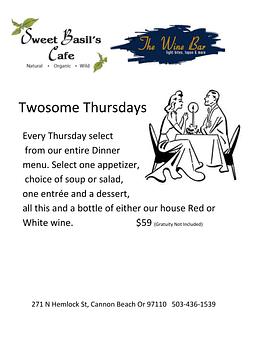 Product - Sweet Basil's Cafe in Cannon Beach, OR Organic Restaurants