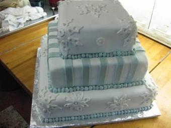 Product: Square wedding cake - Swiss Haus Bakery in Rittenhouse square - Philadelphia, PA Bakeries