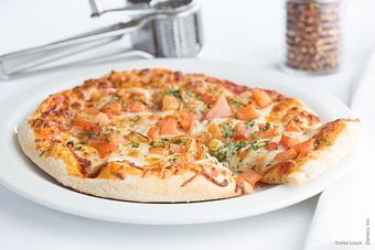 Product: Fresh basil, diced tomatoes and mozzarella cheese. - Swiss Louis in San Francisco, CA Restaurants/Food & Dining