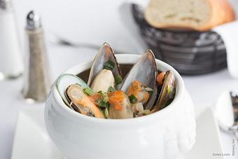 Product: Clams or mussels steamed in clam juice, garlic & butter. *both clams and mussels optional - Swiss Louis in San Francisco, CA Restaurants/Food & Dining