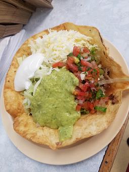 Product: Fun fact: all our shells are fried here! The shells come out more crisp and taste much more fresh that way. - Taqueria Los Gordos in Redding, CA Mexican Restaurants