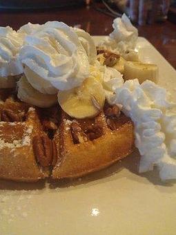Product: Banana Nut Waffle - The Brentwood Cafe and Tavern in Southwest Las Vegas, Just off of 215/South Rainbow - Las Vegas, NV American Restaurants