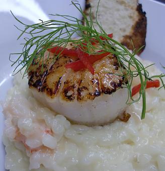 Product: Coquilles St. Jacques Risotto - The Brentwood Restaurant & Wine Bistro in Little River, SC European Cuisine