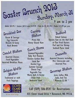 Product: Easter Brunch 2013 - The Crow's Nest at Clover Island Inn in Kennewick, WA American Restaurants