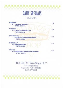 Product - The Deli & Pizza Shop in Beverly, NJ Pizza Restaurant