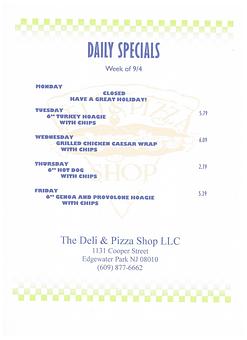 Product - The Deli & Pizza Shop in Beverly, NJ Pizza Restaurant