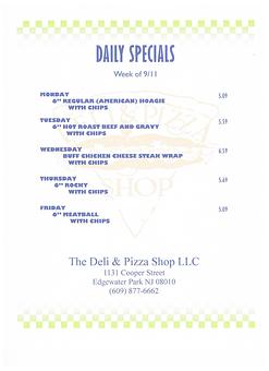 Product - The Deli & Pizza Shop in Beverly, NJ Pizza Restaurant