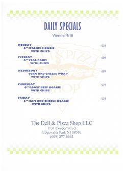 Product - The Deli & Pizza Shop in Beverly, NJ Pizza Restaurant