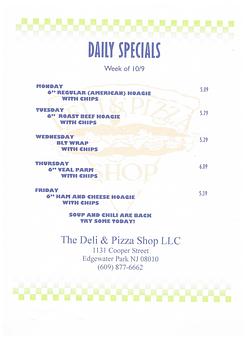 Product - The Deli & Pizza Shop in Beverly, NJ Pizza Restaurant