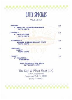 Product - The Deli & Pizza Shop in Beverly, NJ Pizza Restaurant