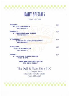 Product - The Deli & Pizza Shop in Beverly, NJ Pizza Restaurant