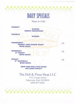 Product - The Deli & Pizza Shop in Beverly, NJ Pizza Restaurant