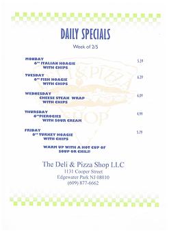 Product - The Deli & Pizza Shop in Beverly, NJ Pizza Restaurant