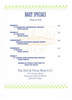 Product - The Deli & Pizza Shop in Beverly, NJ Pizza Restaurant