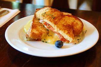 Product: Heirloom tomato herbed grilled cheese - The Drawing Room Boutique Cafe & Gallery in Cos Cob, CT Cafe Restaurants