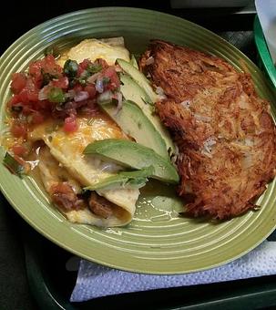 Product: Veggie Omelet with a side of Crispy Hash browns - The Elephant Shack in Woodland, CA American Restaurants