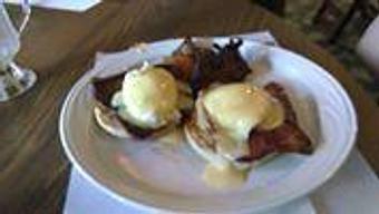 Product: Eggs Benedict - The Gingerbread House Restaurant in Oquossoc, ME American Restaurants