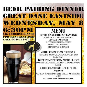 Product: 4 COURSE BEER PAIRING DINNER AT GREAT DANE EAS - The Great Dane in Madison, WI American Restaurants