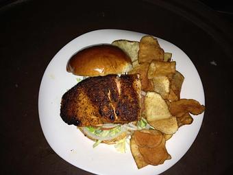 Product: Blackened Salmon Sandwich - The Lantern Of Lake Forest in Lake Forest, IL American Restaurants