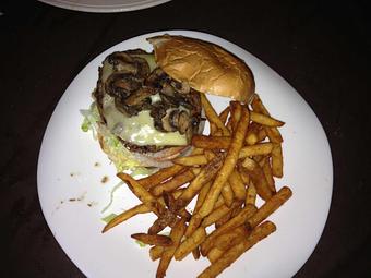 Product: Lantern Burger w/ Swiss & Mushrooms - The Lantern Of Lake Forest in Lake Forest, IL American Restaurants