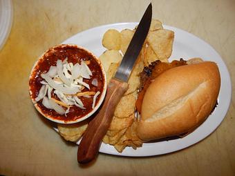 Product: Nick's famous chili: Delicious! - The Monarch Public House in Highway 35: The Great River Road - Fountain City, WI American Restaurants