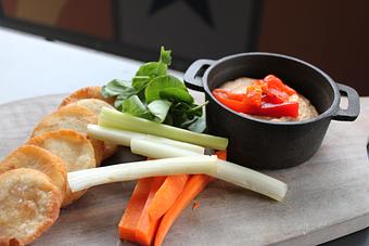 Product: Roasted Red Pepper Hummus - The Office Tavern Grill in Summit, NJ American Restaurants