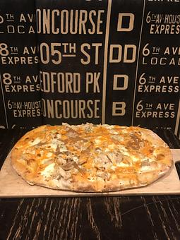 Product: Spicy Chicken Flatbread - The Office Tavern Grill in Summit, NJ American Restaurants