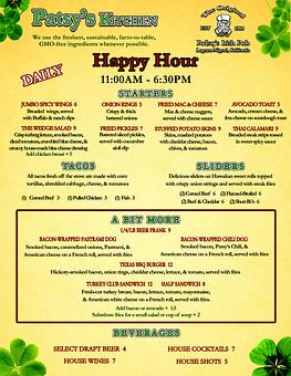 Product: Come join us for Orange County's best extended Happy Hour! Great specials on food and drinks. Daily 11:00AM-6:30PM - The Original Patsy's Irish Pub, Laguna Niguel in Laguna Niguel, CA Bars & Grills