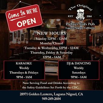 Product - The Original Patsy's Irish Pub, Laguna Niguel in Laguna Niguel, CA Bars & Grills