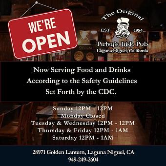 Product - The Original Patsy's Irish Pub, Laguna Niguel in Laguna Niguel, CA Bars & Grills