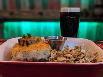 Product: Short rib, ground beef, mashed potatoes, and tasty veggies. - The Original Patsy's Irish Pub, Laguna Niguel in Laguna Niguel, CA Bars & Grills