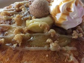 Product: Apple Strudel Pancake served with cinnamon butter - The Pantry Restaurant in McKinney, TX American Restaurants Product: Apple Strudel Pancake served with cinnamon butter - The Pantry Restaurant in McKinney, TX American Restaurants