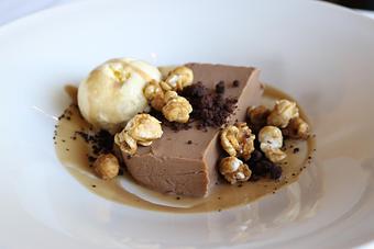 Product: Seasonally inspired menu with daily specials. Pictured: Milk Chocolate Panna Cotta - The Waterboy in Sacramento, CA American Restaurants